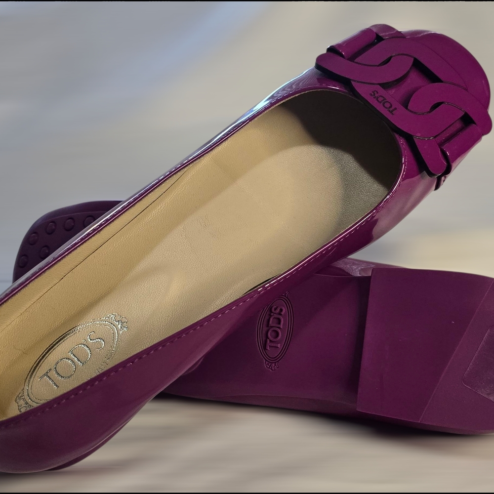 💎Tod's Women's Pink Patent Leather Ballet Flats💎 NEW WITHOUT BOX - Picture 11 of 13
